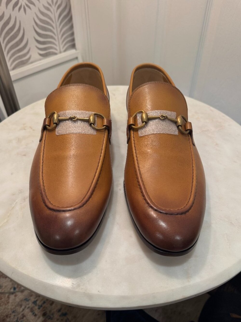 Gucci Jordaan Brown Leather Horsebit Loafers 11.5 New